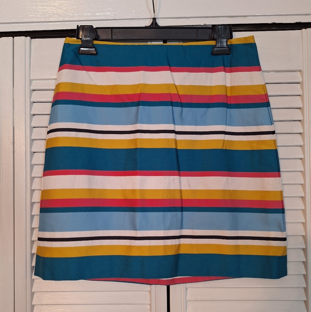LOFT Striped Multicolor Skirt Sz 4 *D7 - Picture 2 of 5